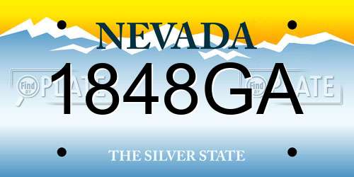 1848GA Nevada License Plate