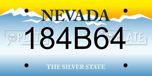 184B64 Nevada License Plate
