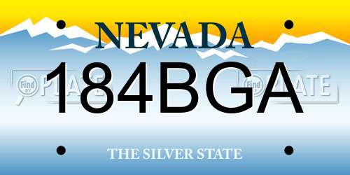 184BGA Nevada License Plate