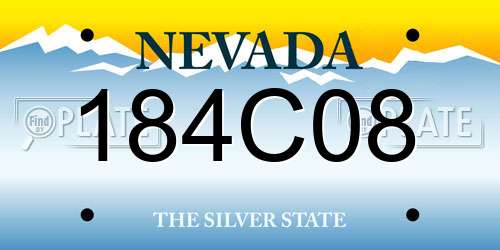 184C08 Nevada License Plate
