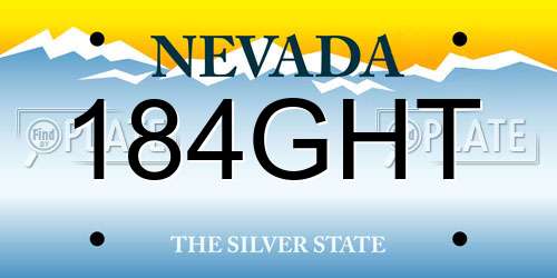 184GHT Nevada License Plate