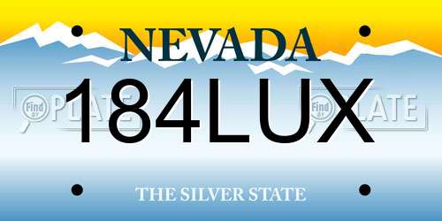 184LUX Nevada License Plate