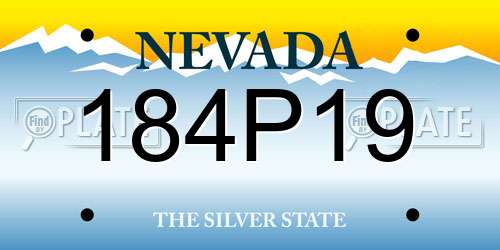 184P19 Nevada License Plate