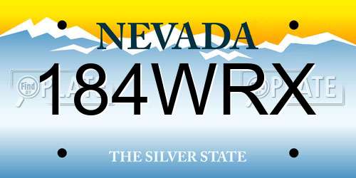 184WRX Nevada License Plate