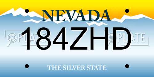 184ZHD Nevada License Plate