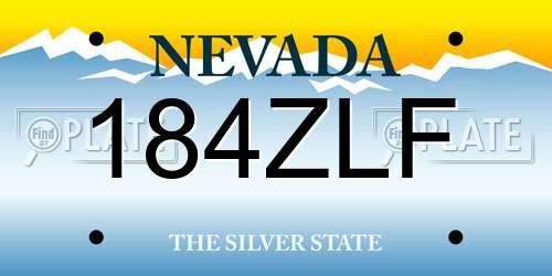 184ZLF Nevada License Plate