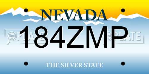184ZMP Nevada License Plate
