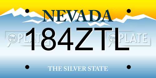184ZTL Nevada License Plate