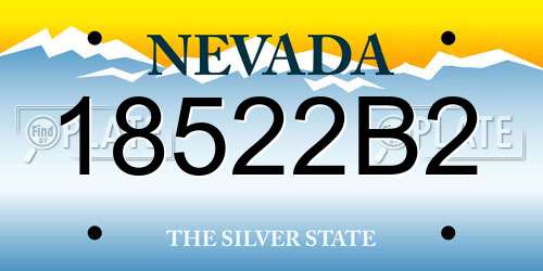 18522B2 Nevada License Plate
