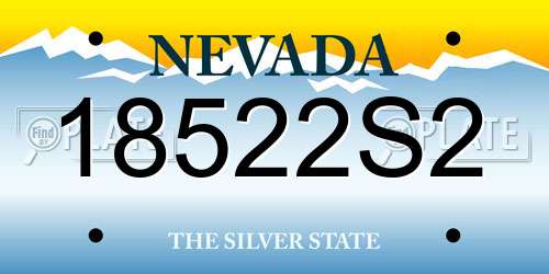 18522S2 Nevada License Plate