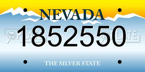 1852550 Nevada License Plate