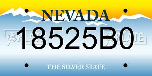 18525B0 Nevada License Plate