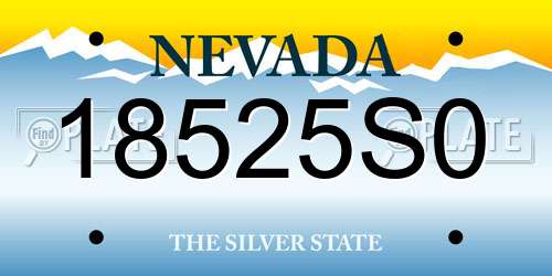 18525S0 Nevada License Plate