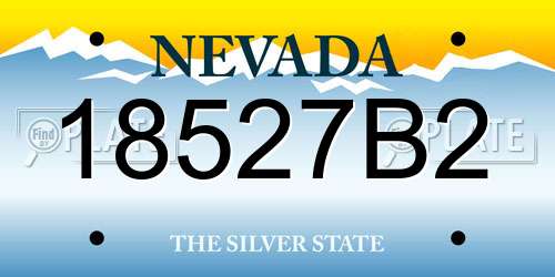 18527B2 Nevada License Plate