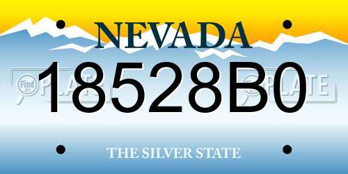 18528B0 Nevada License Plate