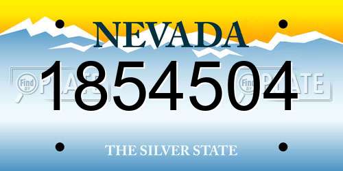 1854504 Nevada License Plate