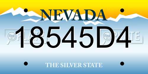 18545D4 Nevada License Plate