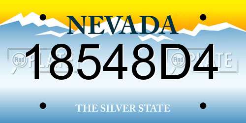 18548D4 Nevada License Plate