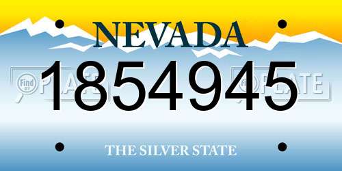 1854945 Nevada License Plate