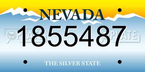 1855487 Nevada License Plate