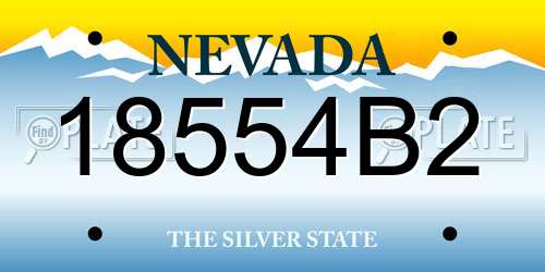 18554B2 Nevada License Plate