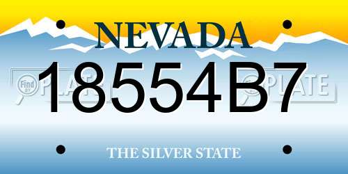 18554B7 Nevada License Plate