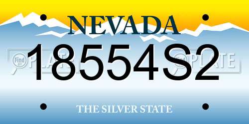 18554S2 Nevada License Plate