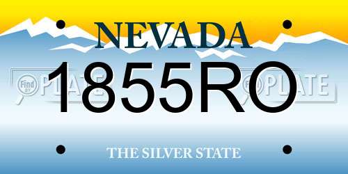 1855RO Nevada License Plate