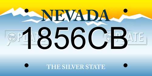 1856CB Nevada License Plate