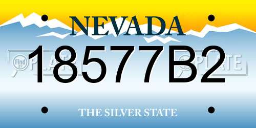 18577B2 Nevada License Plate