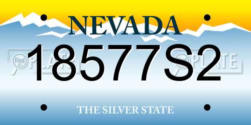 18577S2 Nevada License Plate