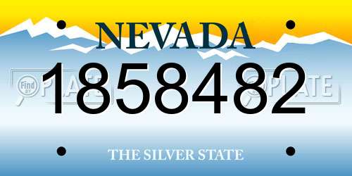 1858482 Nevada License Plate