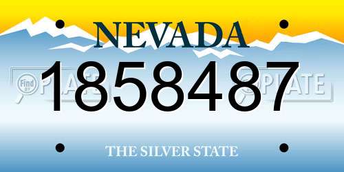 1858487 Nevada License Plate