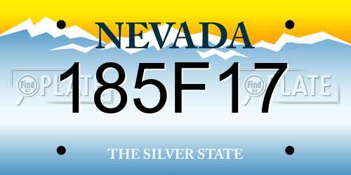 185F17 Nevada License Plate