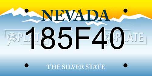 185F40 Nevada License Plate