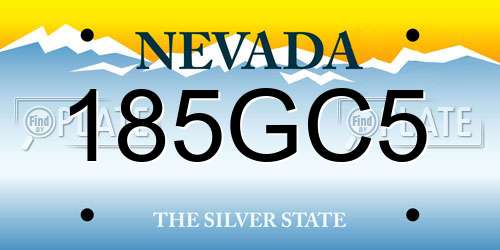 185GC5 Nevada License Plate