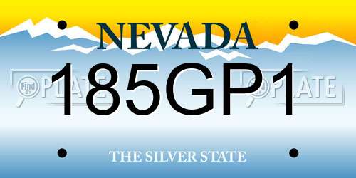 185GP1 Nevada License Plate