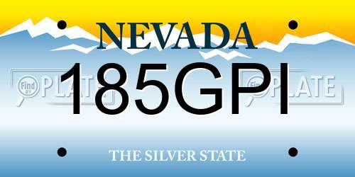 185GPI Nevada License Plate