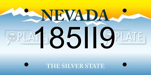 185II9 Nevada License Plate