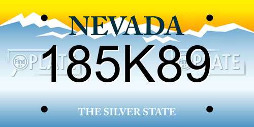 185K89 Nevada License Plate