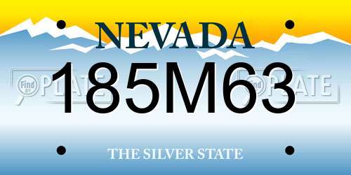 185M63 Nevada License Plate