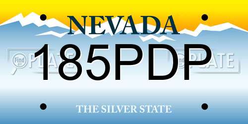 185PDP Nevada License Plate