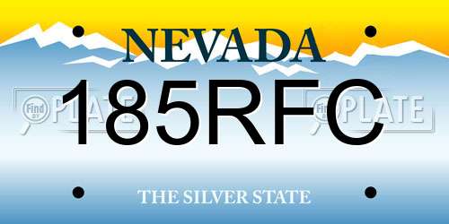 185RFC Nevada License Plate