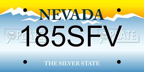 185SFV Nevada License Plate