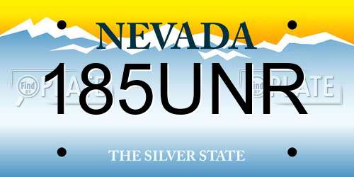 185UNR Nevada License Plate