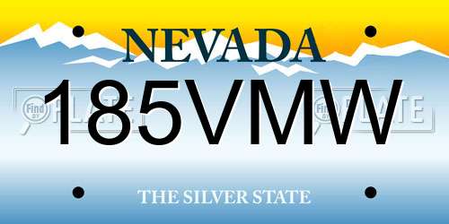 185VMW Nevada License Plate