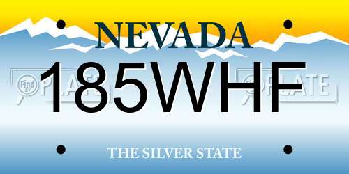 185WHF Nevada License Plate