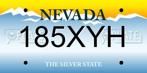 185XYH Nevada License Plate