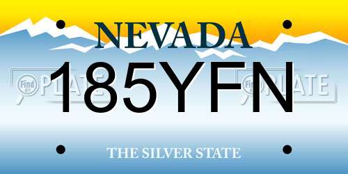185YFN Nevada License Plate