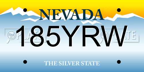 185YRW Nevada License Plate